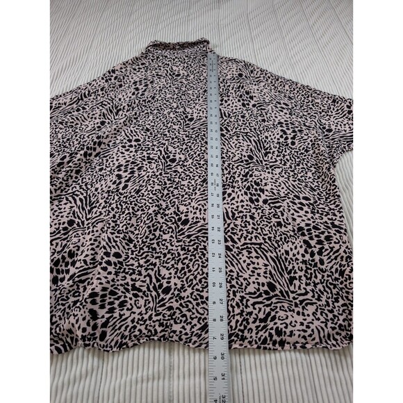 ASOS Tunic Top Womens 12 Pink Black Animal Print Button Up Dolman - Picture 10 of 10